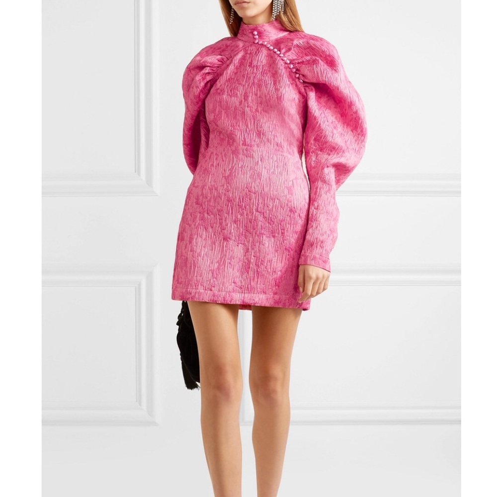 Rotate Birger Christensen Puff-Sleeve Dress